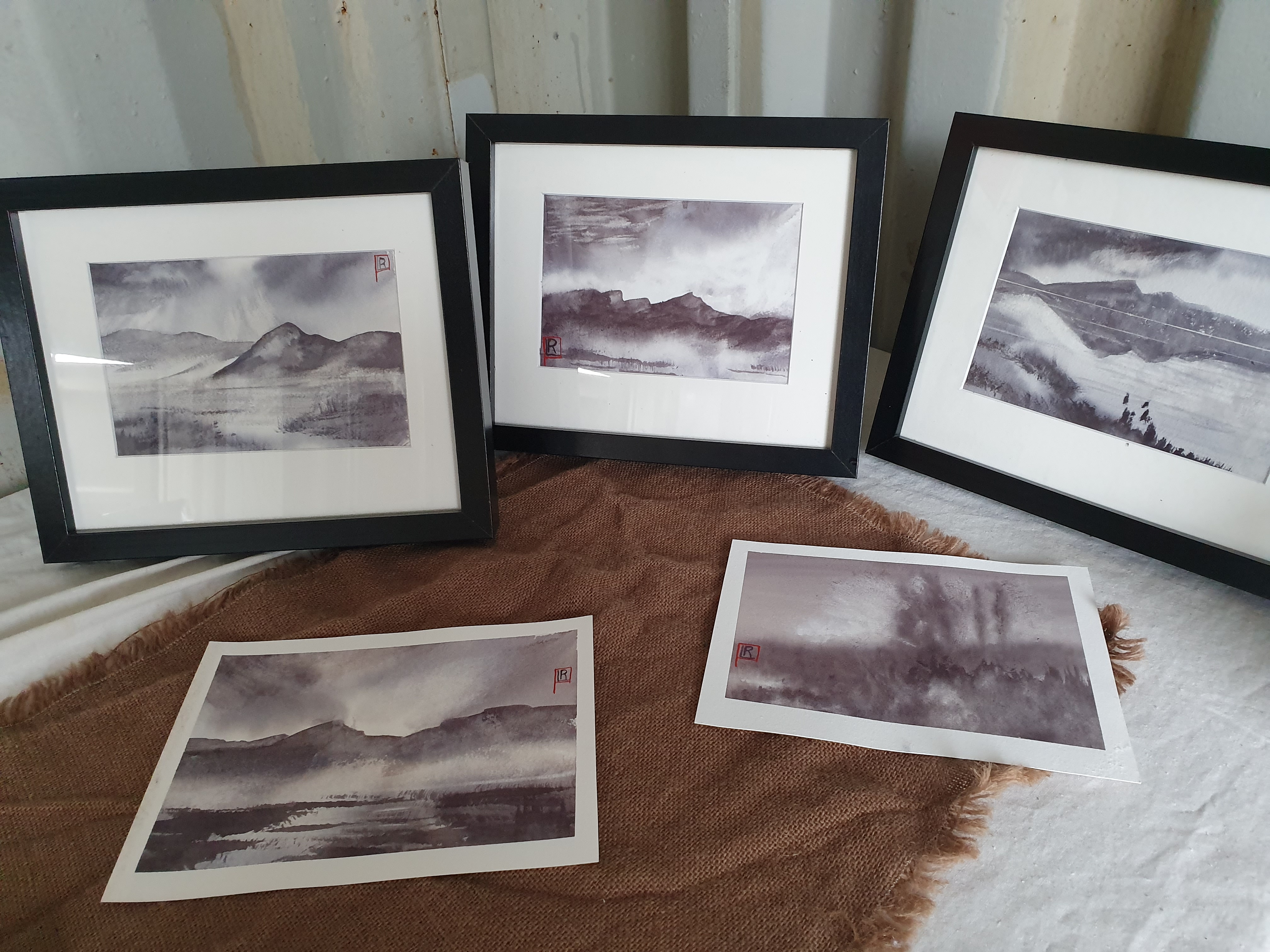 the valley - watercolour monochromatic s