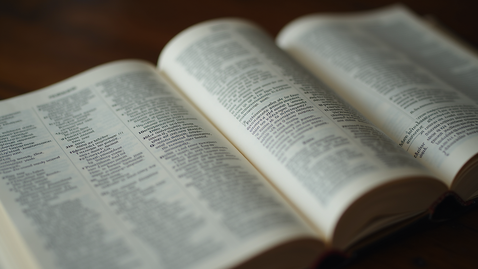 Close-up view of an open Bible with a highlighted passage