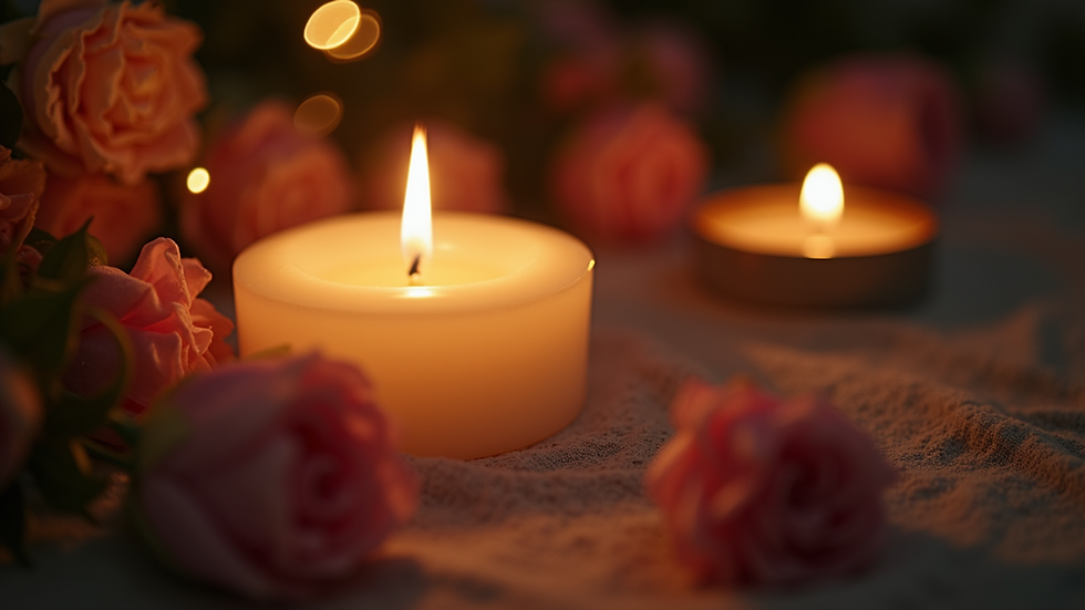 Close-up view of a candle lit in memory of a lost baby