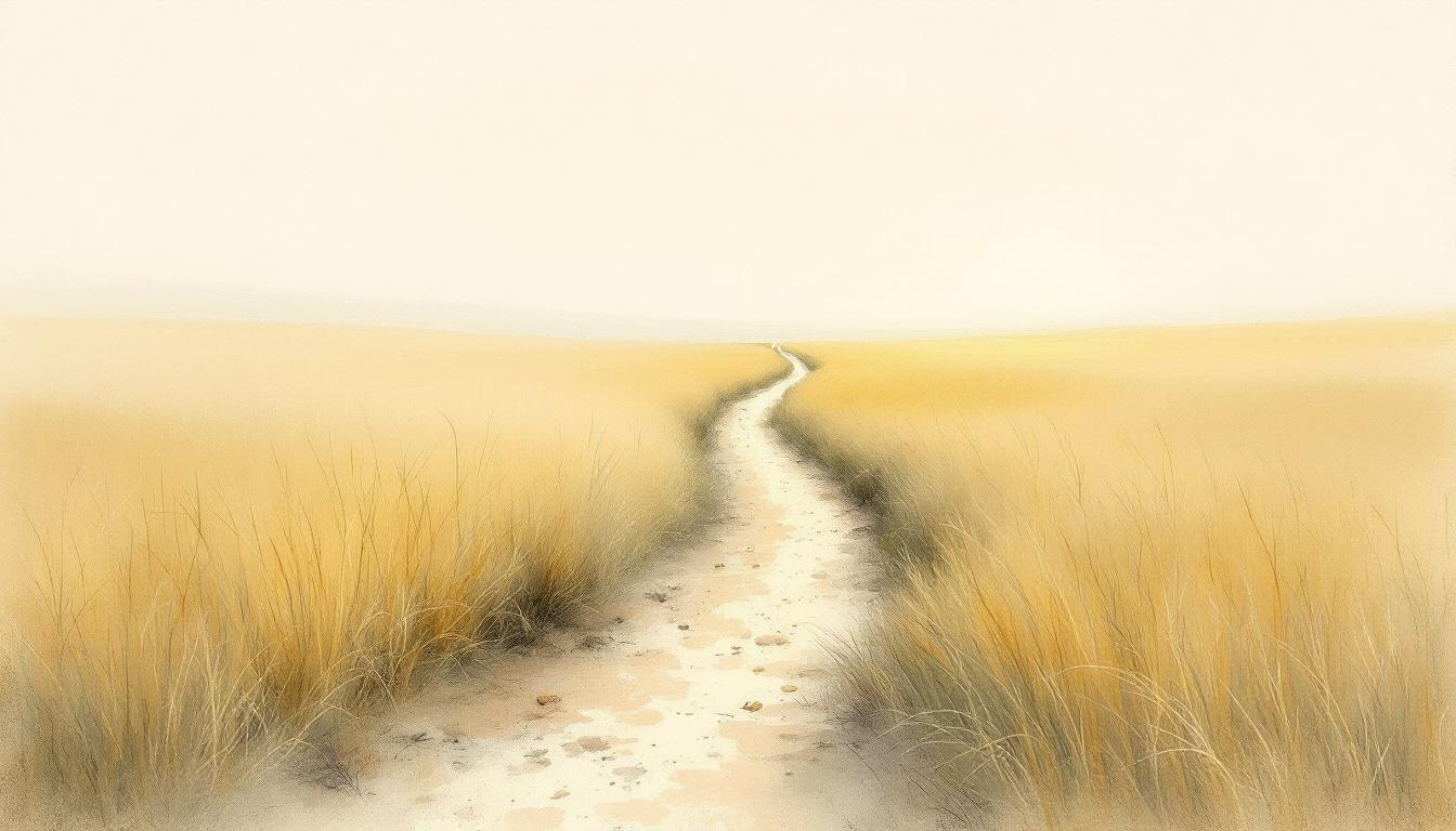 Worn path through meadow grass fading into open golden field — a visual metaphor for moving beyond the NVC formula