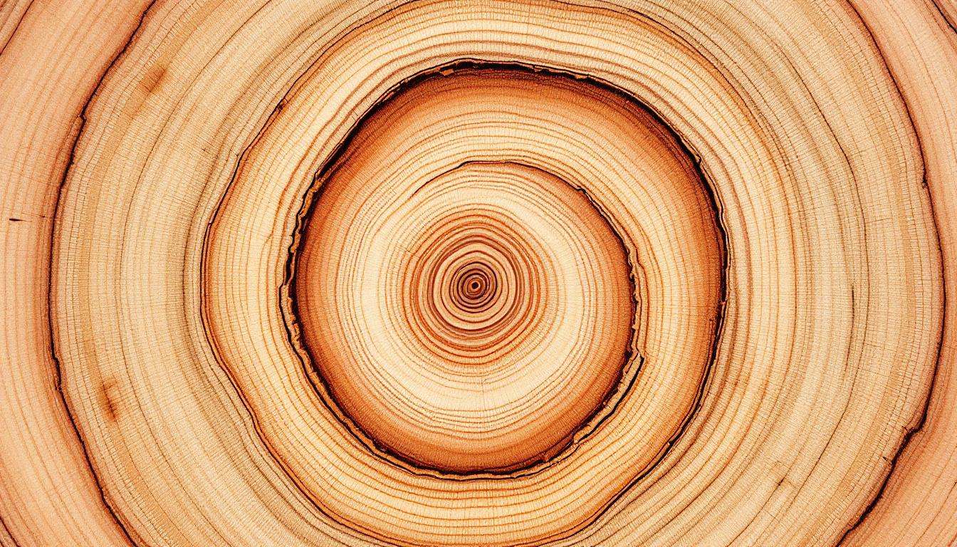 Watercolor tree rings cross-section — NVC parenting through every developmental stage