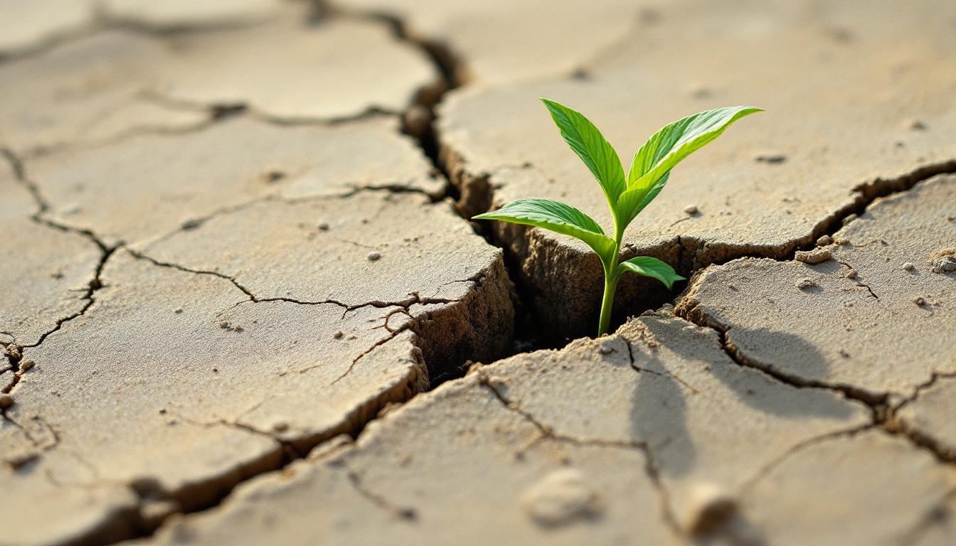 Green shoot pushing through cracked earth at dawn — why families keep having the same fight