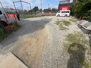 川崎区富士見|砂利の駐車場をアスファルト舗装しました