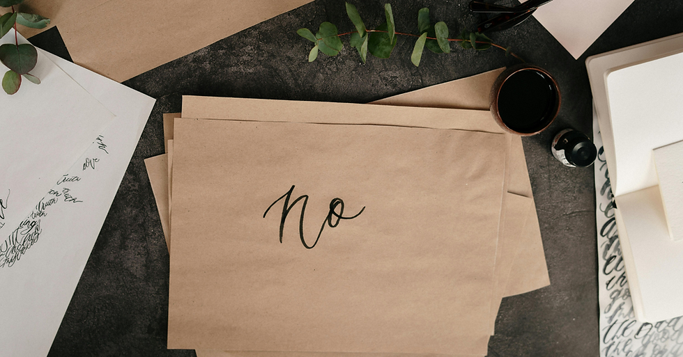 piece of paper with a "No" written on it