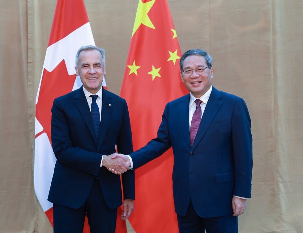 Premier Li Qiang meets with Canadian Prime Minister Mark Carney in New York, the United States, Sept 23, 2025. [Photo/Xinhua]