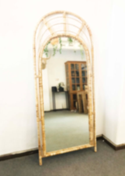 Arch Rattan Floor/Standing Mirror