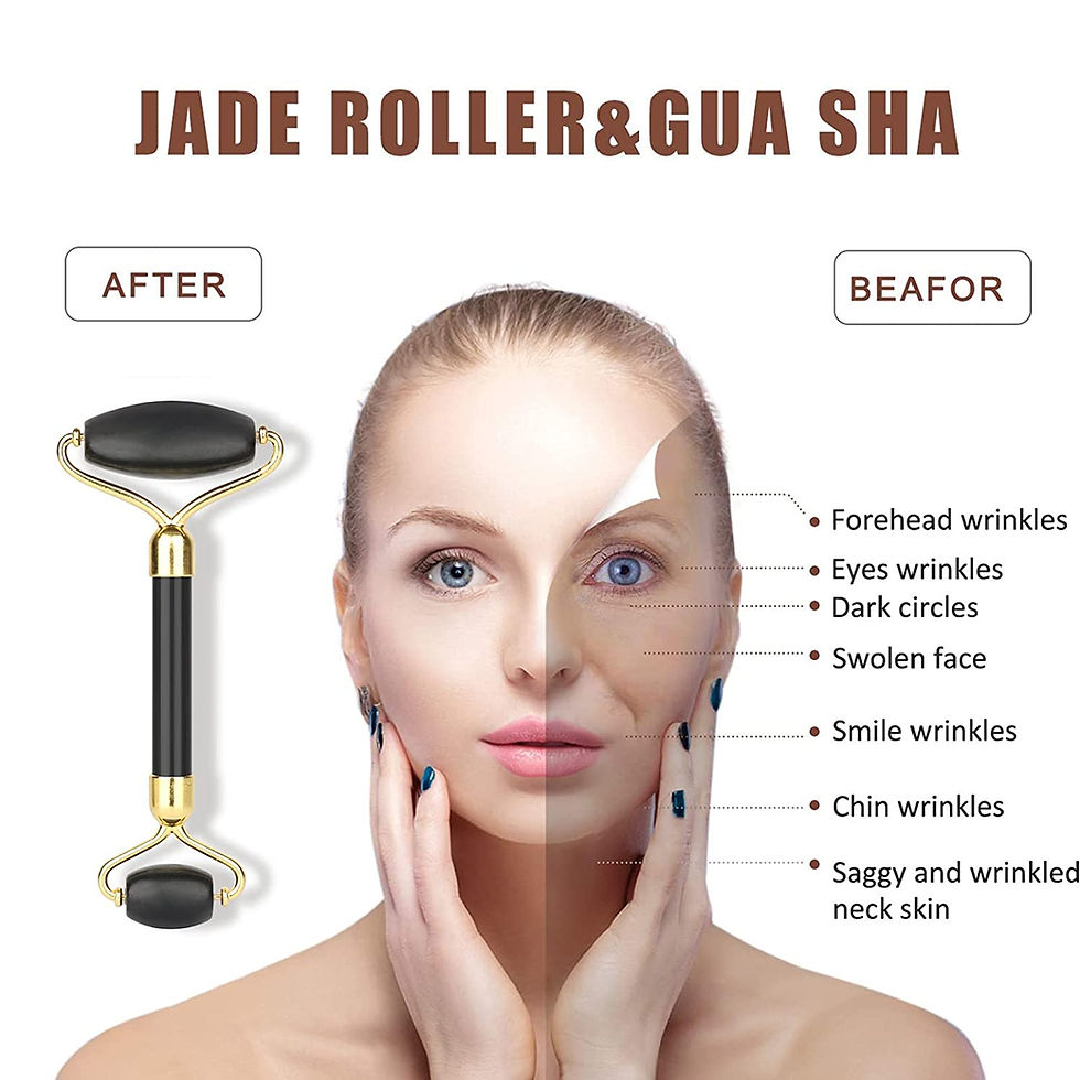 Miniatura: RODILLO FACIAL DE CUARZO NEGRO MASAJEADOR DE JADE REAL HERRAMIENTA GUA SHA 的副本