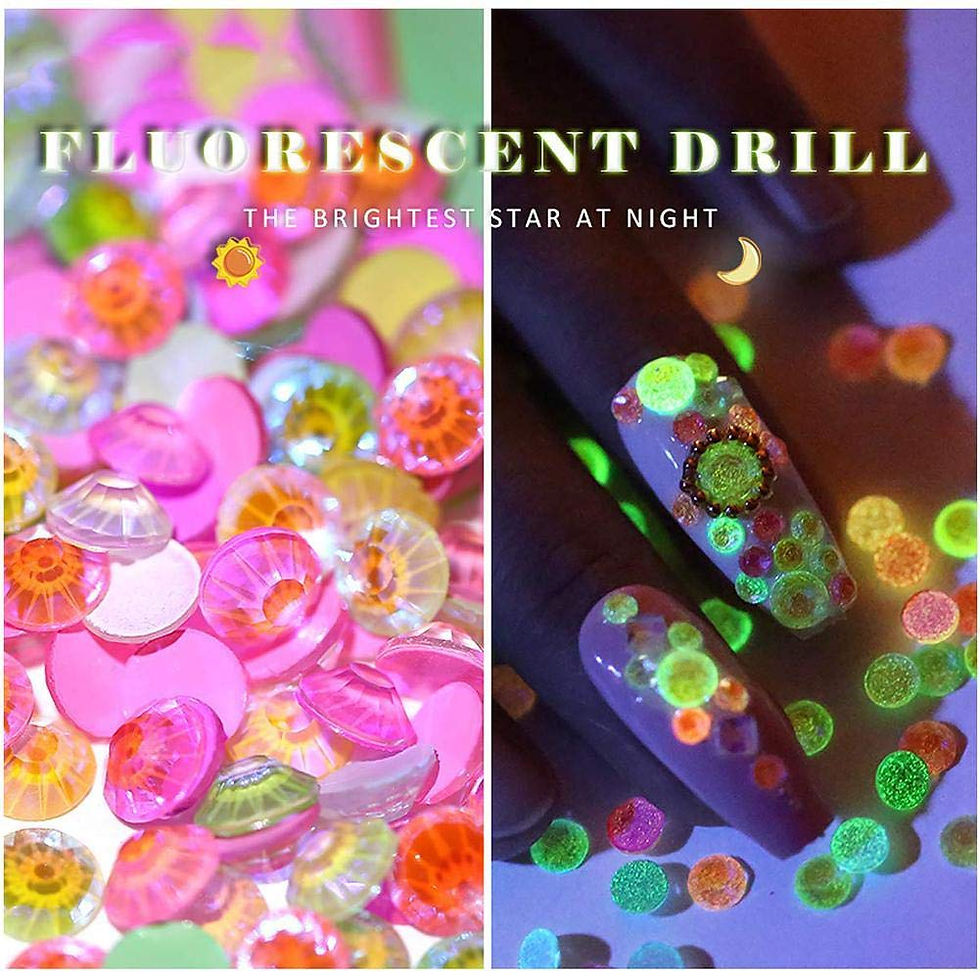Miniatura: DIAMANTES DE UÑAS FLORESENTES, Brillantes luminosos para decoración de uñas 的副本