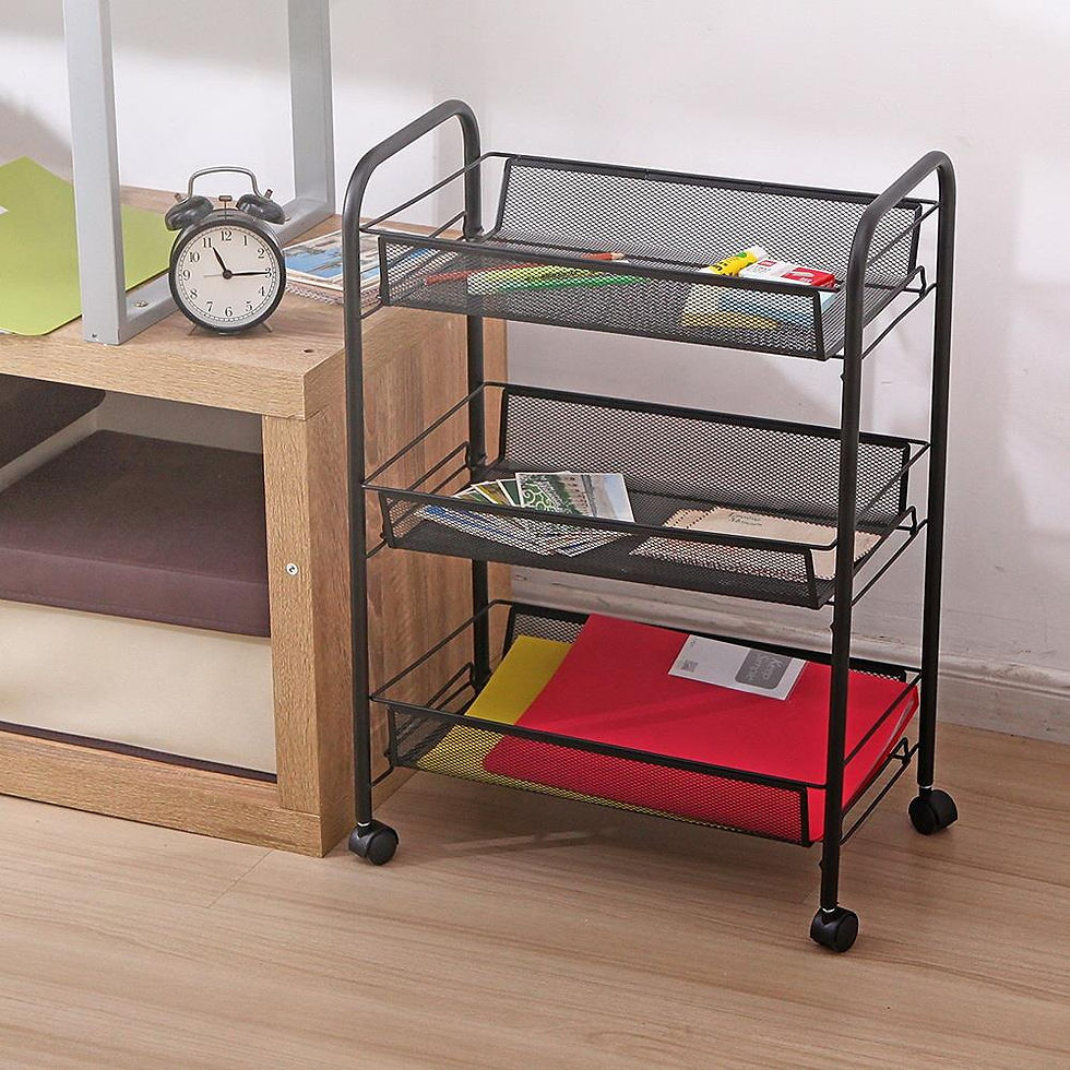 Miniatura: PLANCHA DE REJILLA MÓVIL DE 3 CAPAS  3-Tier Metal Rolling Trolley Storage