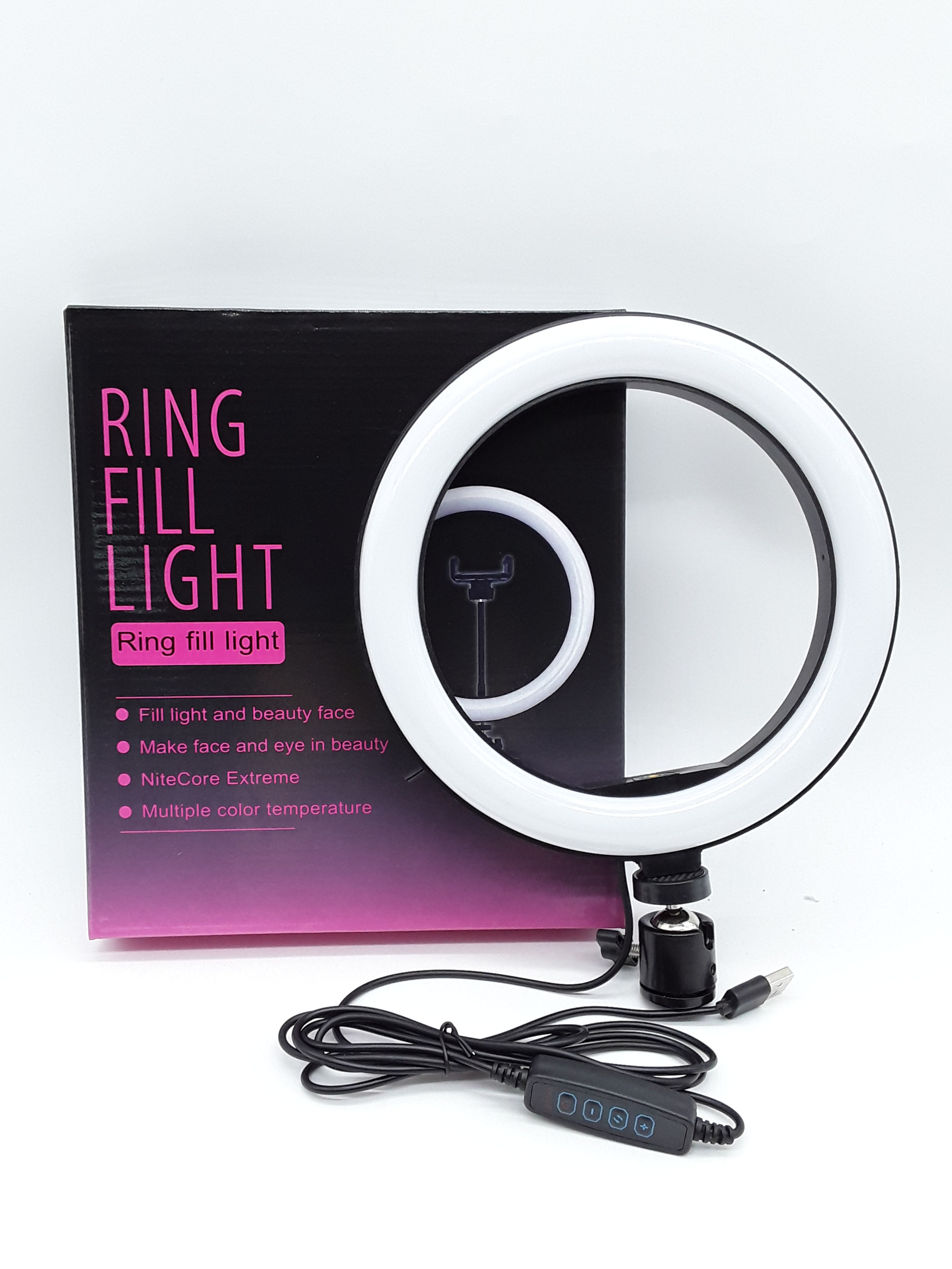 SELFIE RING LIGHT W. STAND TRPOD 8in