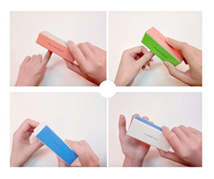 Miniatura: BLOQUE PULIDOR DE UÑAS 4 PASOS HERRAMIENTA DE MANICURA PEDICURA