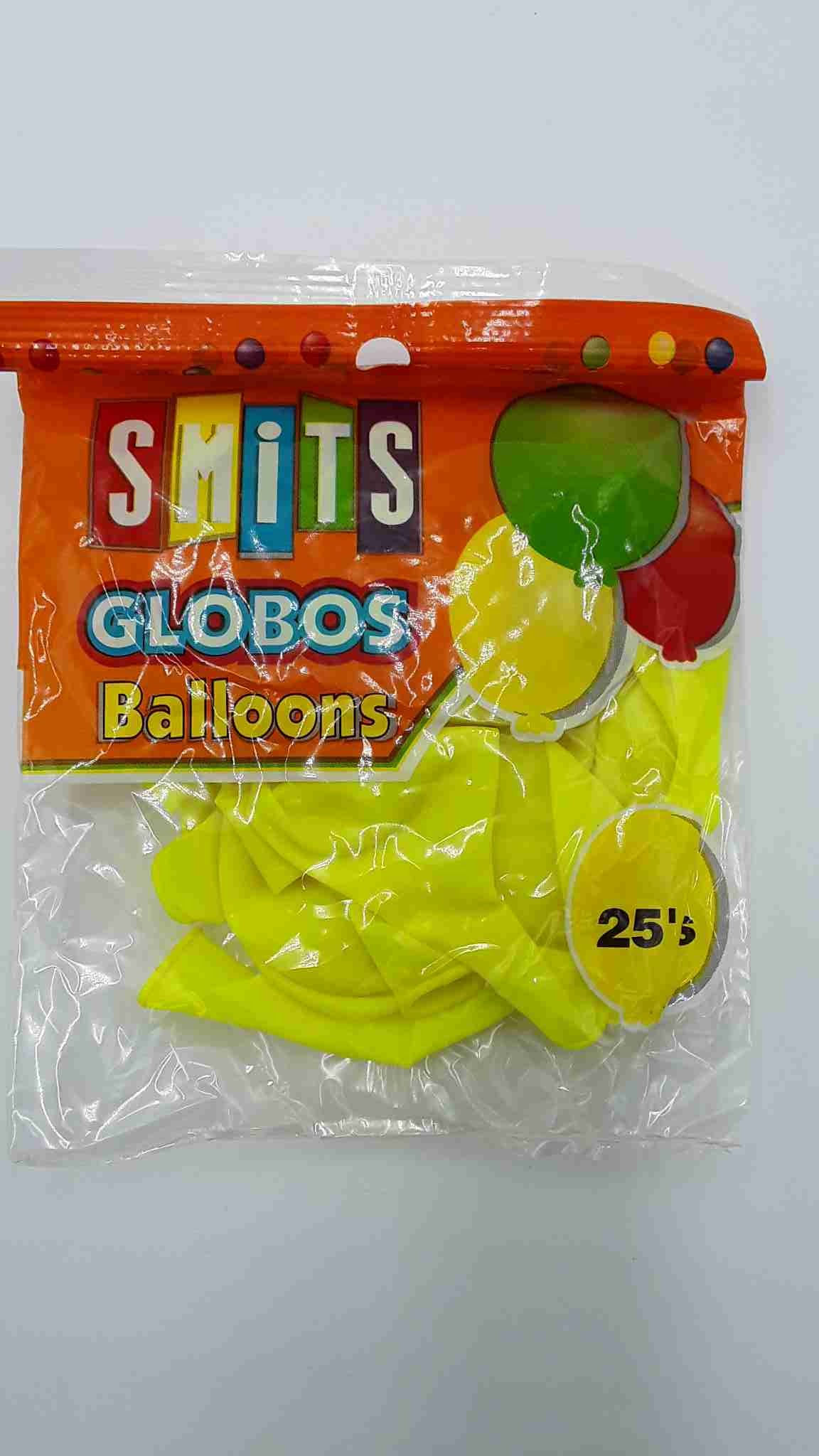 25 GLOBOS AMARILLO NOEN 9"