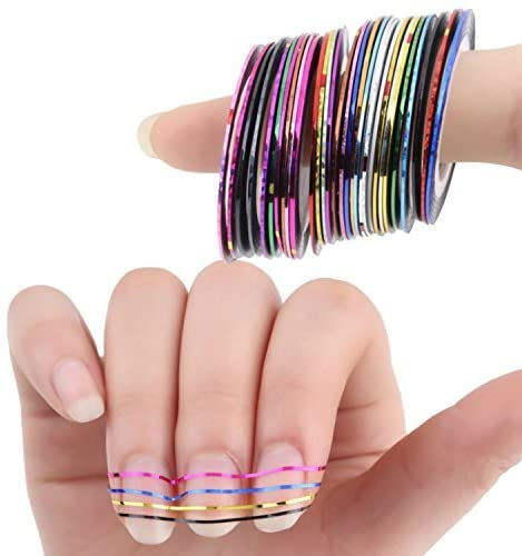Miniatura: TIRAS ADESIVAS Colors Rolls Striping Tape Line Nail Art Decoration Sticker 12PCS