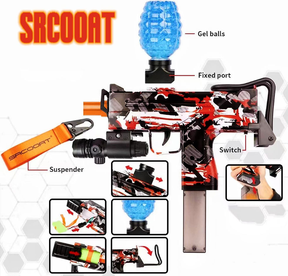 Miniatura: Gel blaster Srcooat UZI with laser, Pistola de bolas de gel con 20000 bolas
