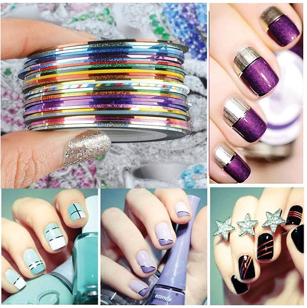 Miniatura: TIRAS ADESIVAS Colors Rolls Striping Tape Line Nail Art Decoration Sticker 12PCS