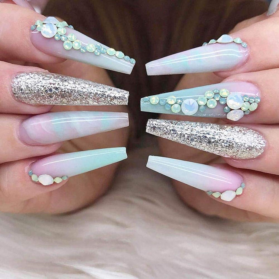 Miniatura: DIAMANTES DE UÑAS DE COLOR, Brillantes luminosos para decoración de uñas