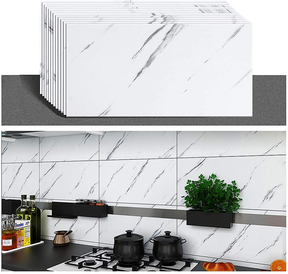 Waterproof Vinyl Tiles Sticker Marble Granite Floor Wall Sticker 24x12 IN