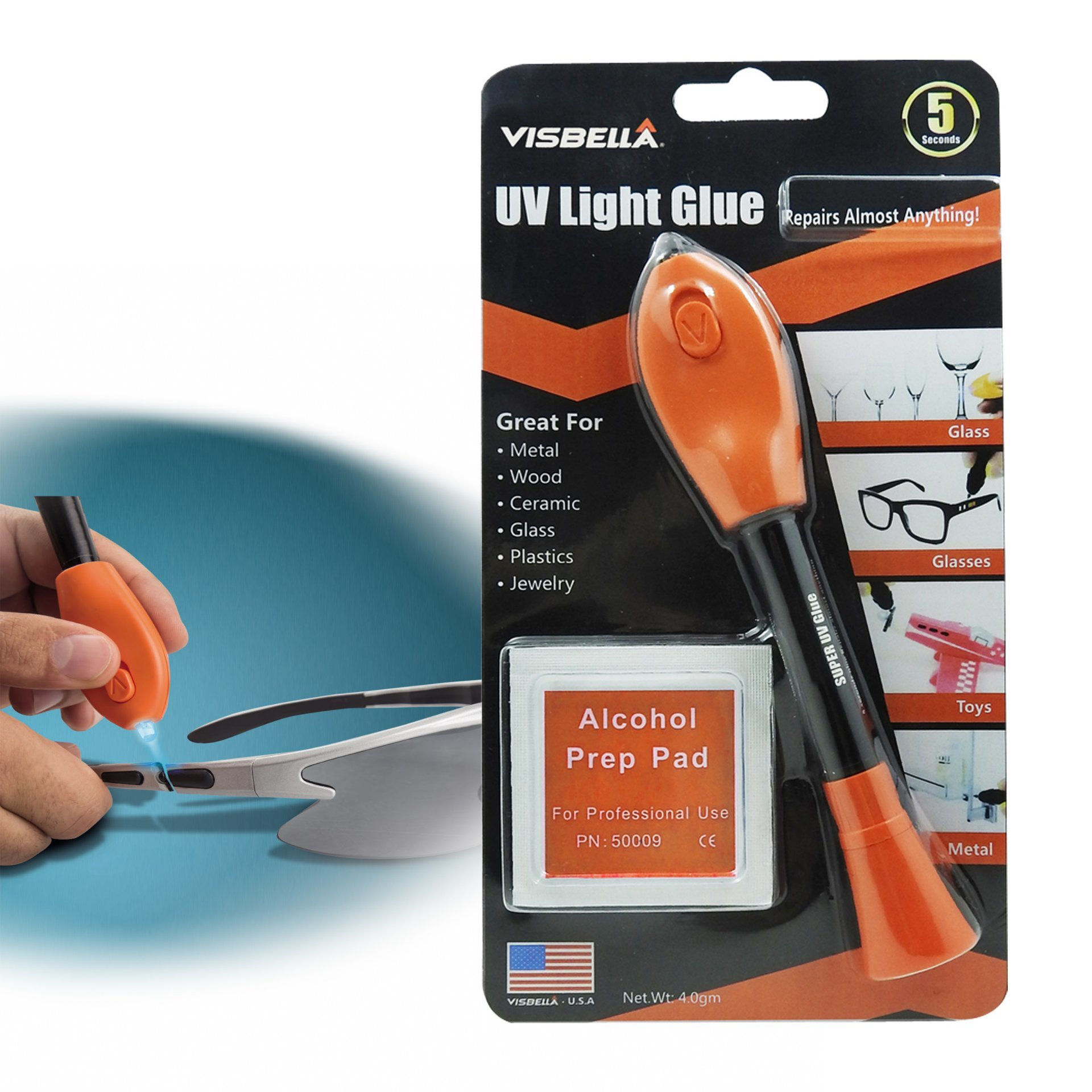 VISBELLA DIY REPAIR KIT UV LIGHT GLUE KIT DE REPARACIÓN DE BRICOLAJE PEGAMENTO D