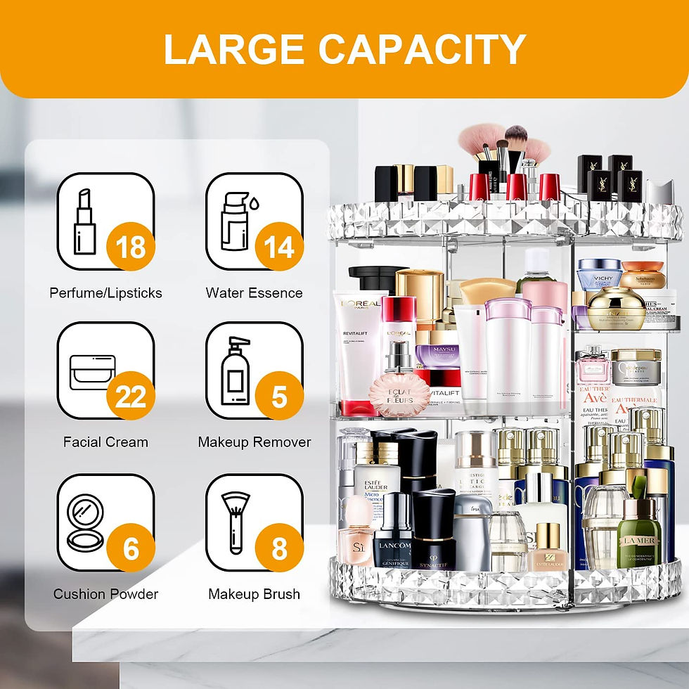 Miniatura: ORGANIZADOR DE MAQUILLAJE ACRÍLICO GIRATORIO DE 360 GRADOS