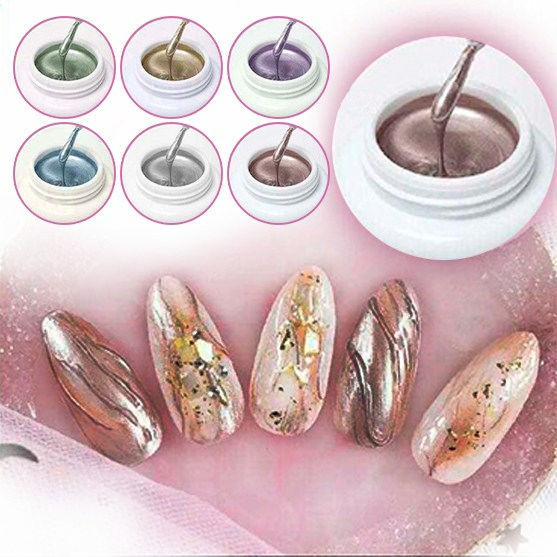 GEL PAINT METALLIC NIAL POLISH 3D DRAWING POLISH 6PK