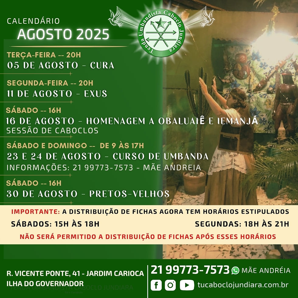 Calendário Agosto - 2025