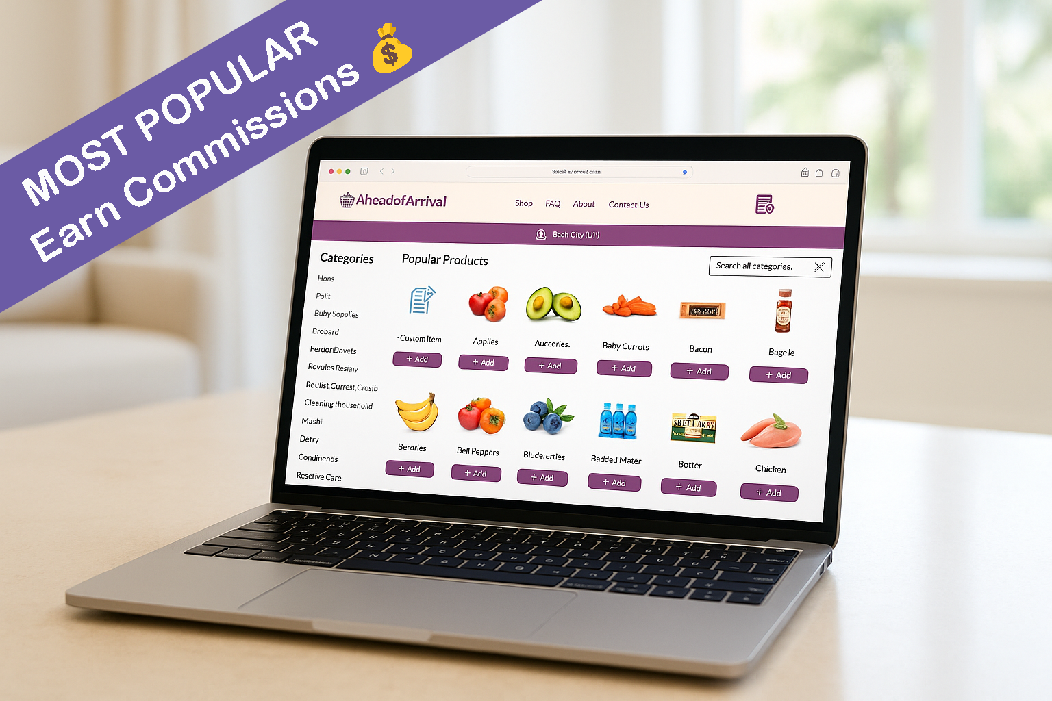 Ahead of Arrival Laptop with Purple Popular Banner.png