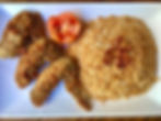 butterd garlic wings with rice