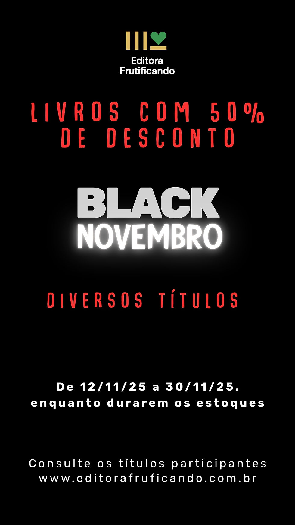 Diversos livros com 50% de desconto!