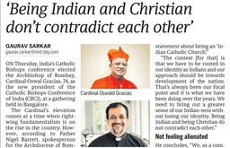 BEING INDIAN AND CHRISTIAN DON'T CONTRADICT EACH OTHER