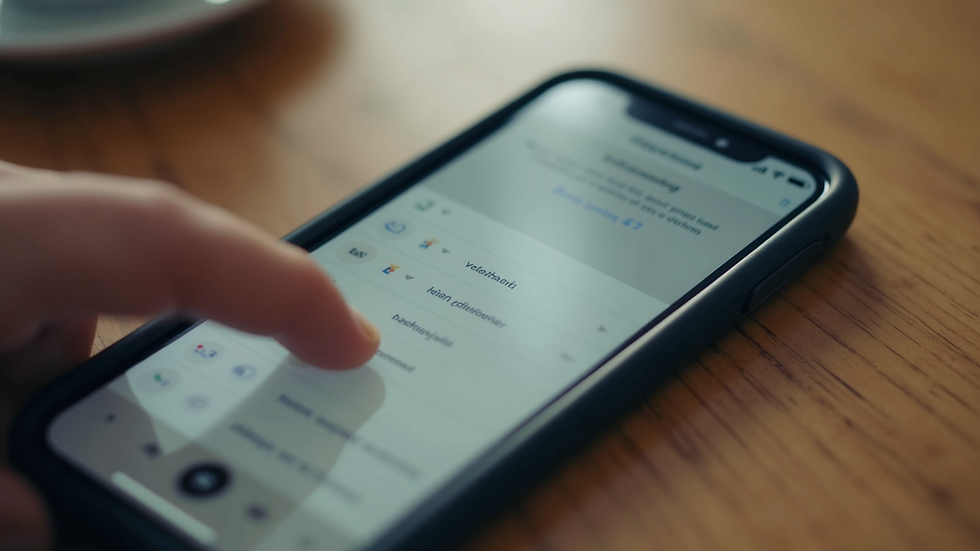 Close-up of a smartphone screen showing a language learning app with vocabulary flashcards