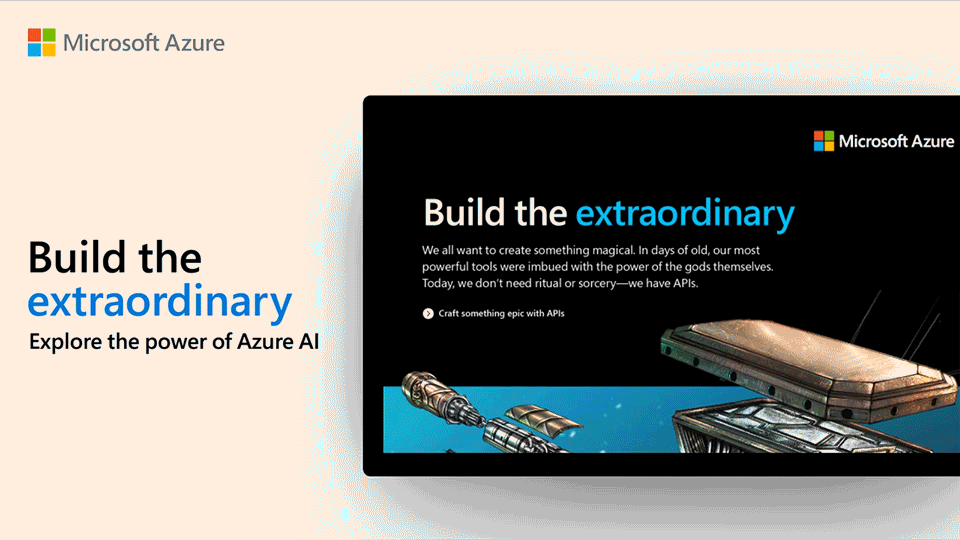 Azure AI feature landing page