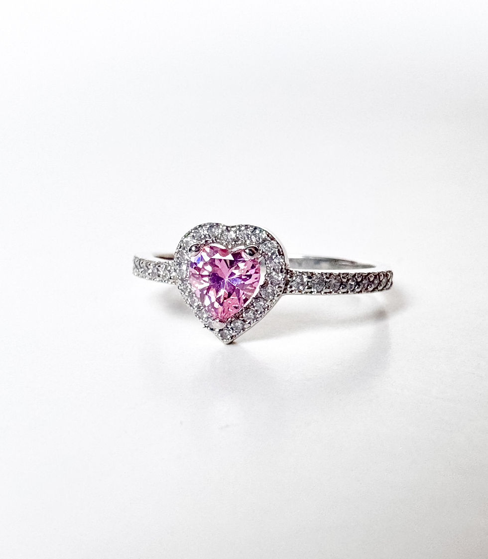 Thumbnail: Silver set “Pink heart”