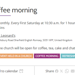 St Leonard's Coffee Morning 05/09/26