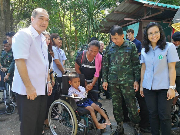 Wheelchair being delivered to disabled boy
