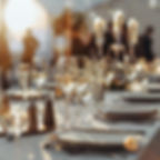 Glasses with champagne in a prepared table