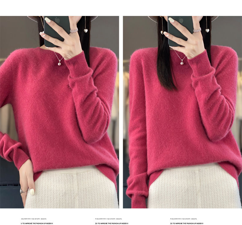 Thumbnail: New Cashmere Sweater for Women in Autumn and Winter 100% Merino Wool Fashion O-n