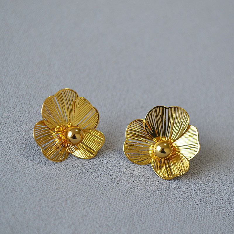 Thumbnail: Carved Flower Earrings
