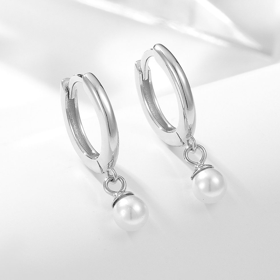 Thumbnail: S925 Pearls Loop Earrings
