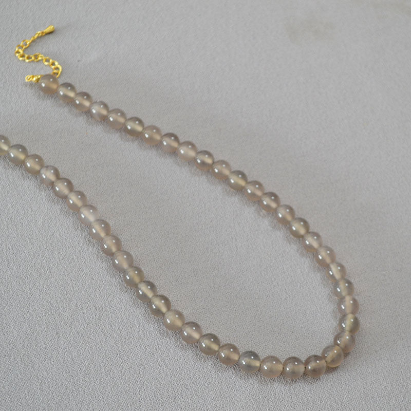 Miniatura: Collar de Piedra ágata gris