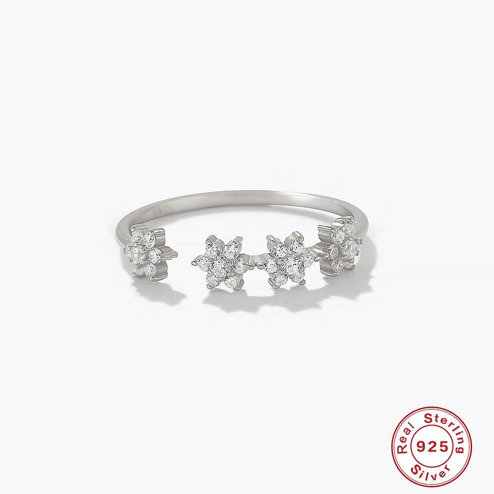 Miniatura: Anillo de Zircones Copos de Nieve