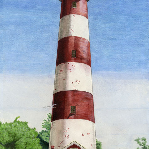 Assateague Lighthouse off the Coast of Virginia's Eastern Shore