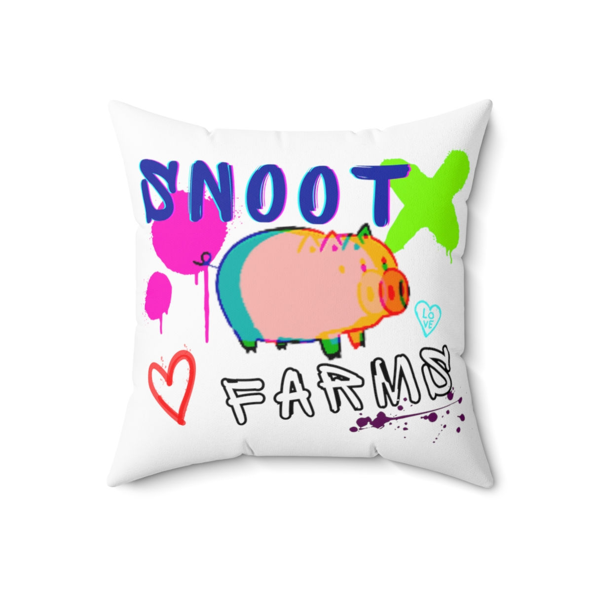 Graffiti Pig Square Pillow