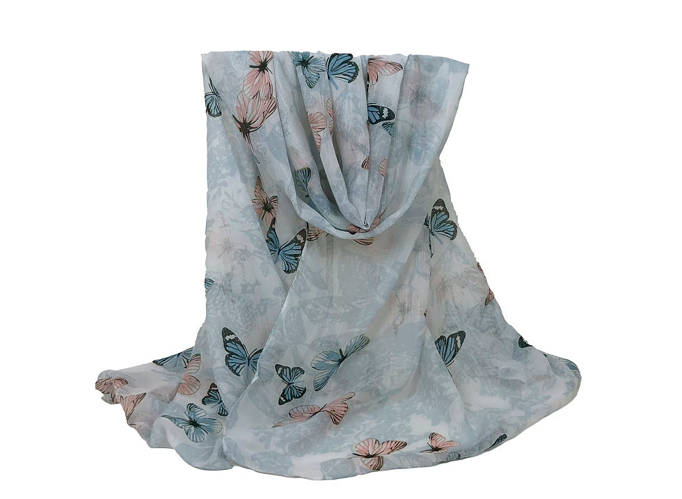 Echarpe Festa das Borboletas 80 x 180 cm Scarf Brasil