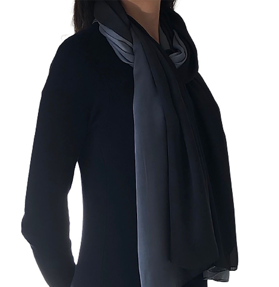 Echarpe Véu Preto Cinza Scarf Brasil