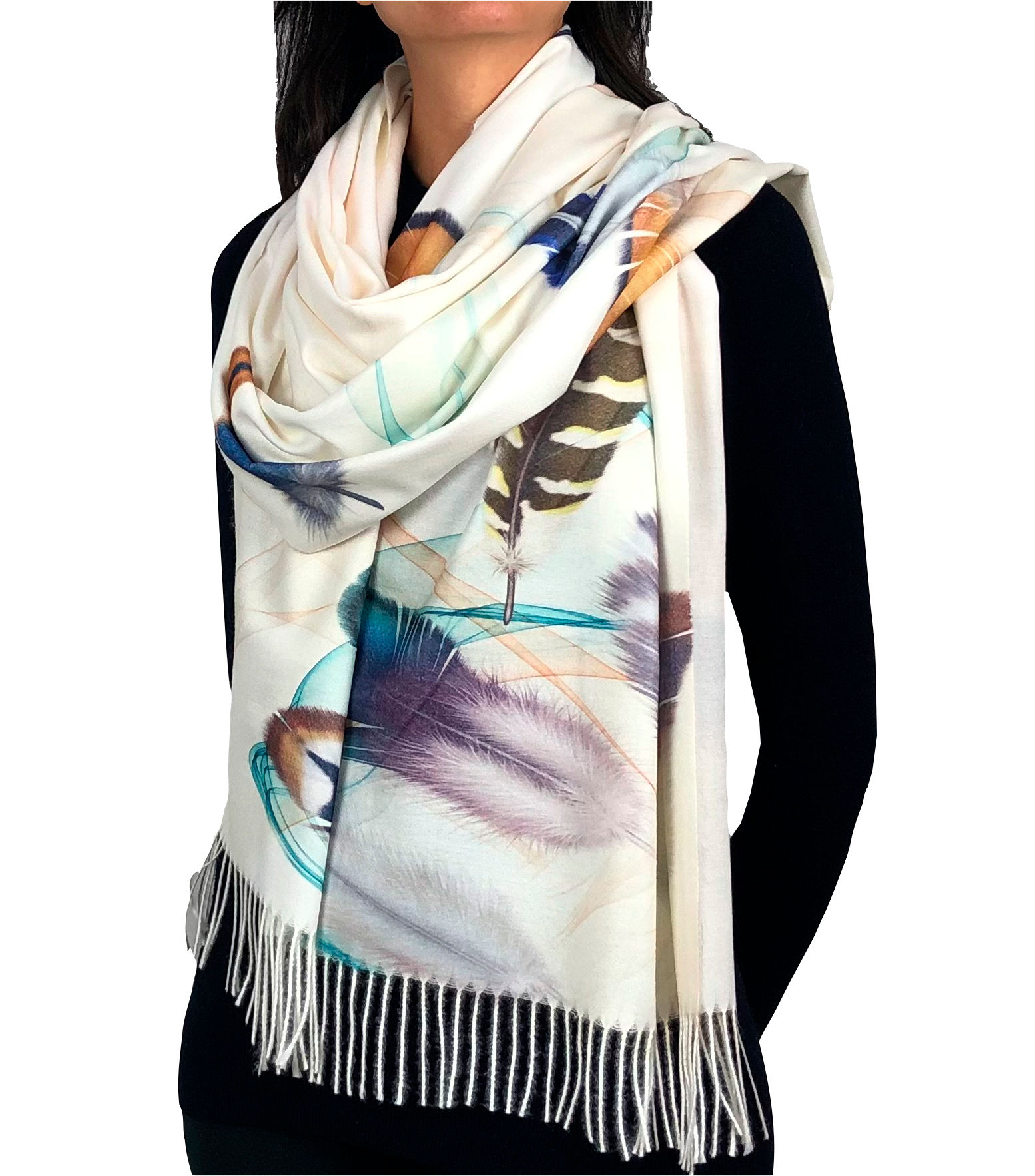 Cachecol Off-White Pena da Sorte