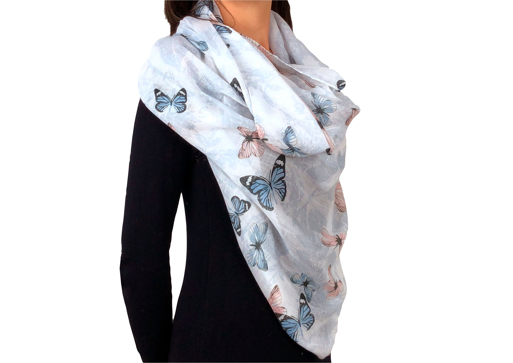 Echarpe Festa das Borboletas 80 x 180 cm Scarf Brasil