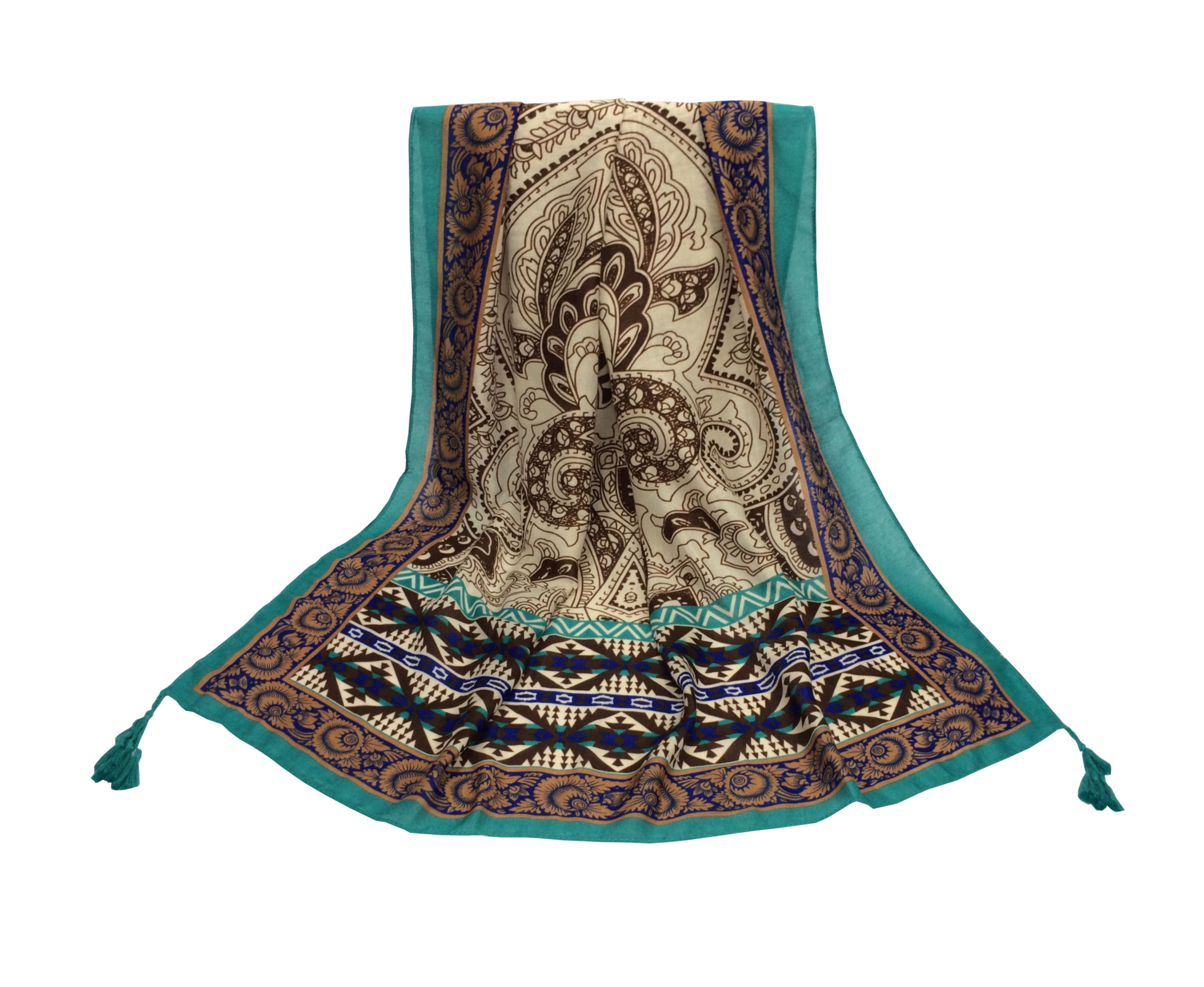 Canga Mosaico Verde e Marrom