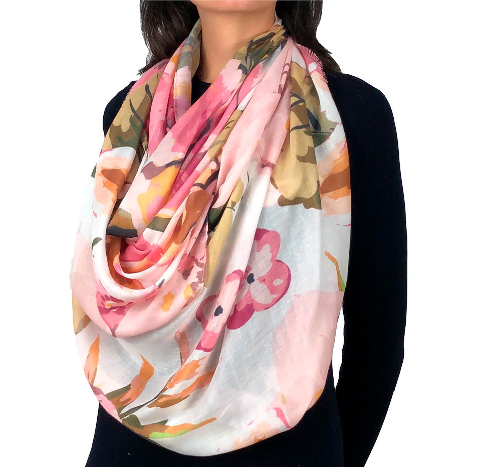 Miniatura: Lenço Jardim das Borboletas 65 x 180 cm Scarf Brasil