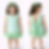Girls stripe outfit in mint green and white comprising of shorts and a top with bow at the back