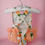Thumbnail: Girls Spanish swimsuit with orange pattern and bows
